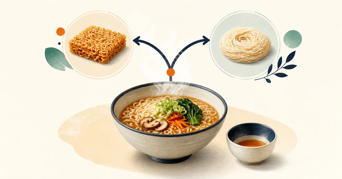 라면 건강하게 먹는 법, 건면·국물 기준