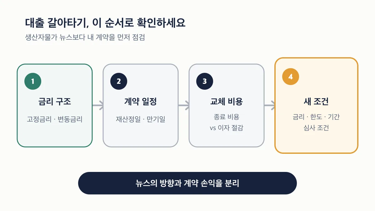 금리 구조부터 새 조건까지 대출 갈아타기 4단계