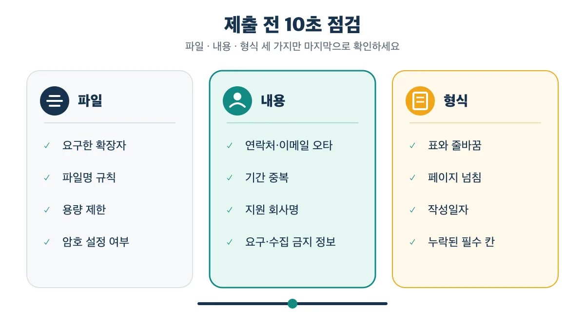 이력서 제출 전 파일·내용·형식을 확인하는 10초 점검표