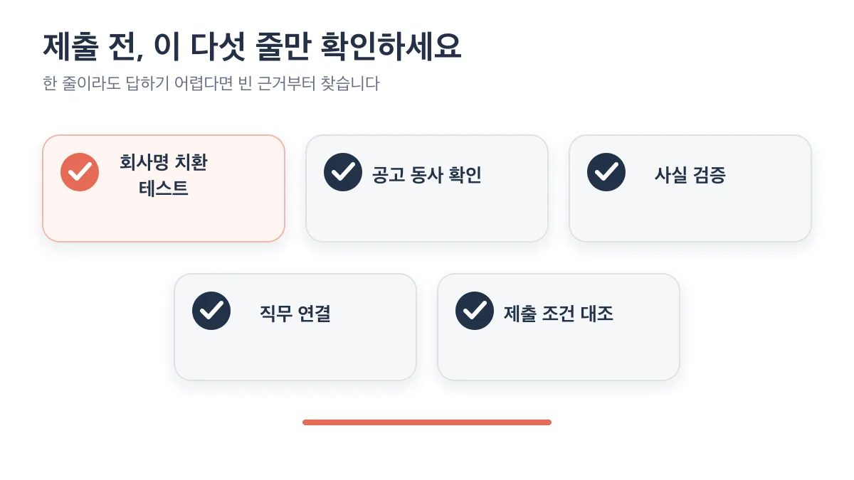 회사명 치환부터 제출 조건 대조까지 지원동기 제출 전 다섯 가지 점검